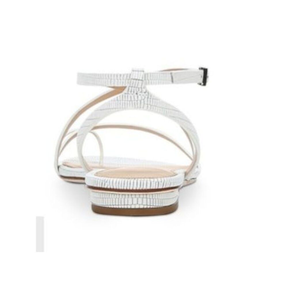 VIA SPIGA Womens White Croc Calandre Round Toe Leather Slingback Sandal 8 M - Picture 2 of 2